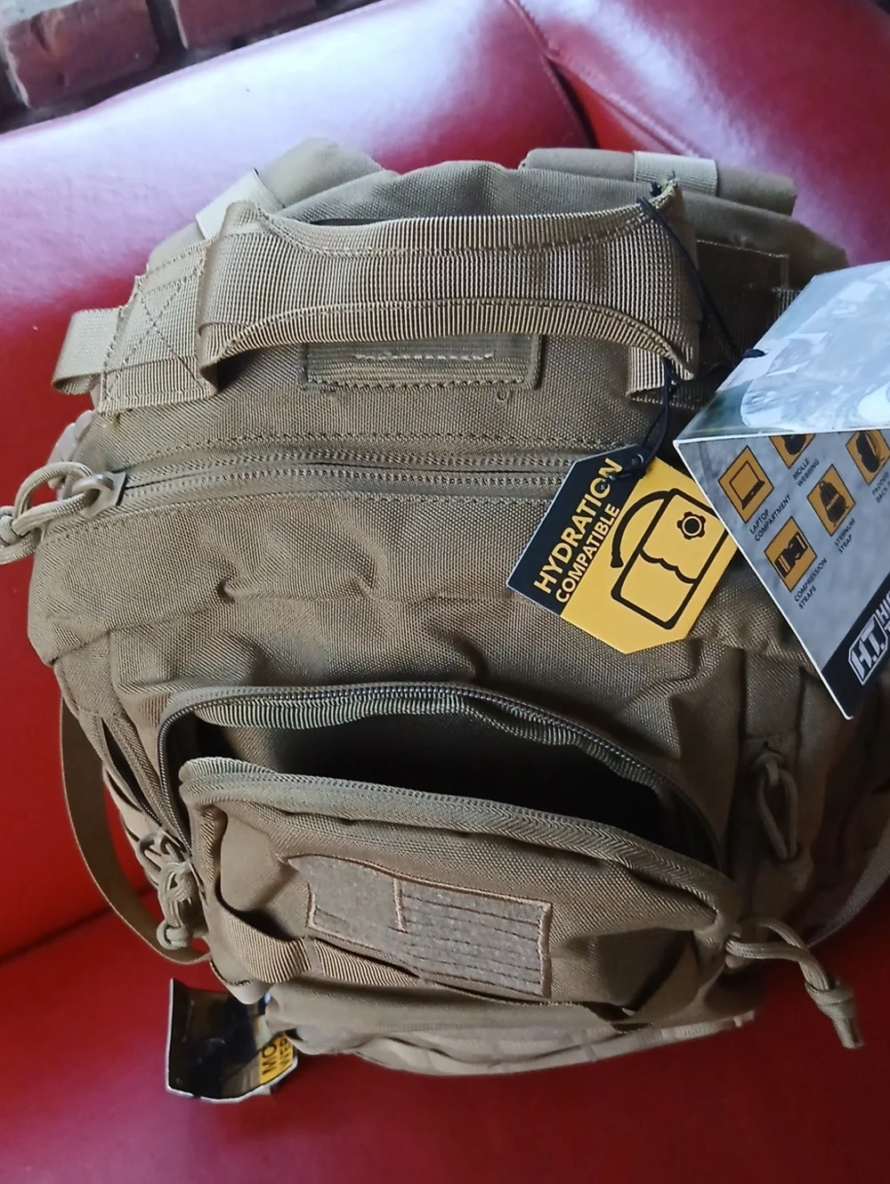 Tactical Hydration-Compatible Backpack - Coyote Brown